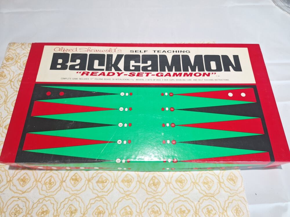 Vintage 1975 Alfred Sheinwold Ready-Set-Gammon Self Teaching Backgammon Complete